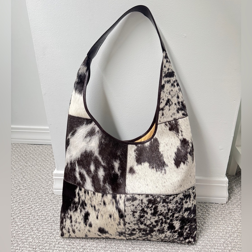 Real Cow Print Shoulder Bag